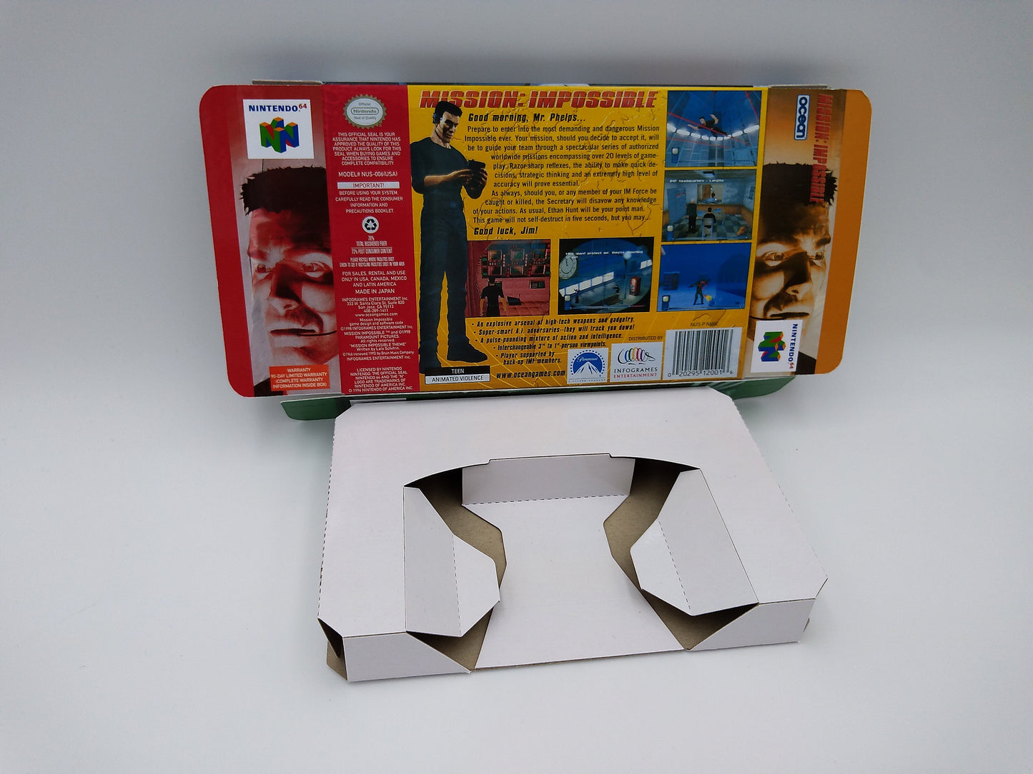 Mission Impossible - box with inner tray option - PAL, Australian PAL or NTSC - Nintendo 64/ N64 - thick cardboard. Top Quality !!
