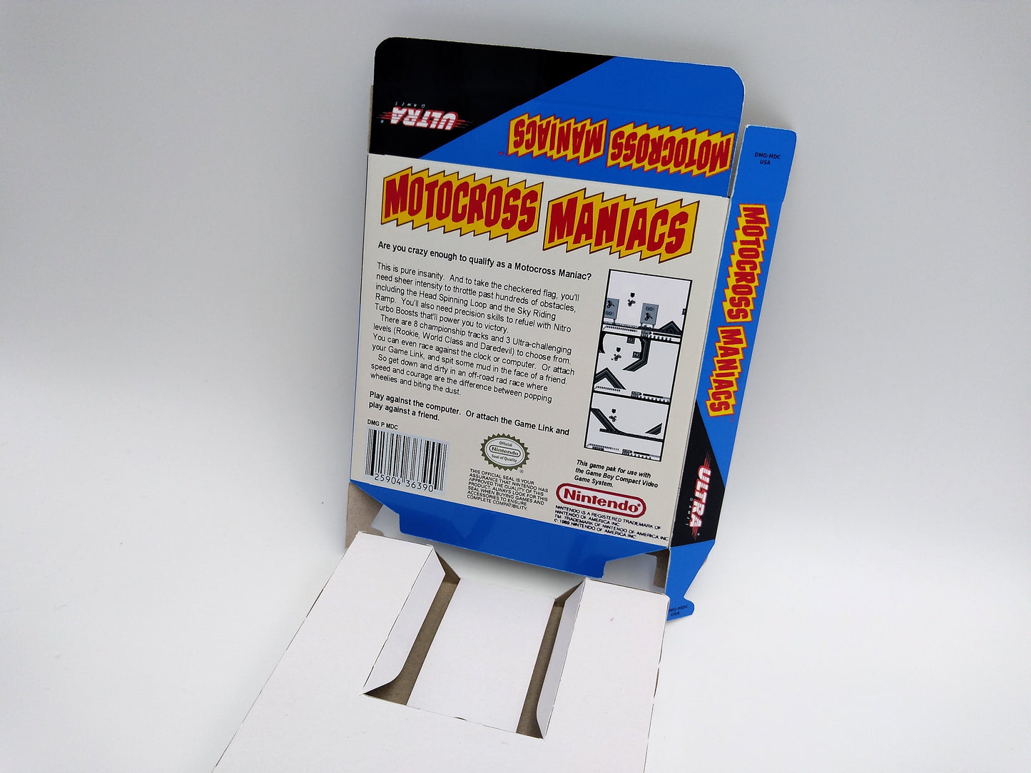 Motocross Maniacs - box with inner tray option - Game Boy/ GB - thick cardboard. Top Quality !!