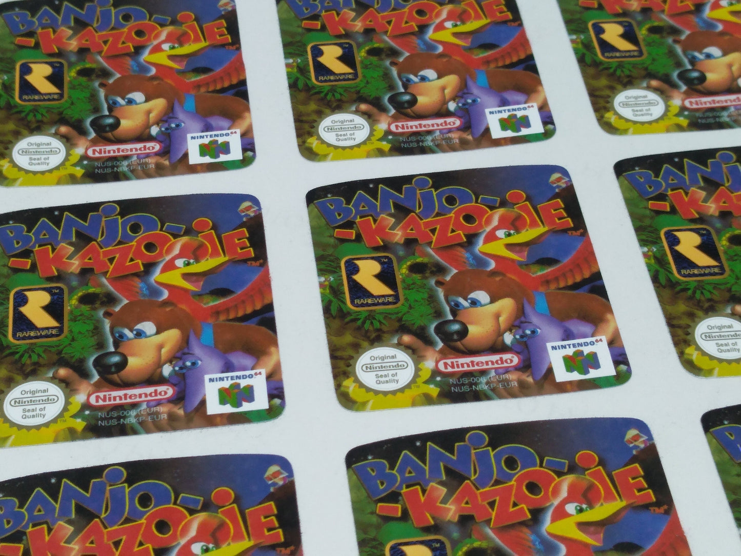Banjo Kazooie - Label/ Sticker for Nintendo 64 cartridge - replacement.