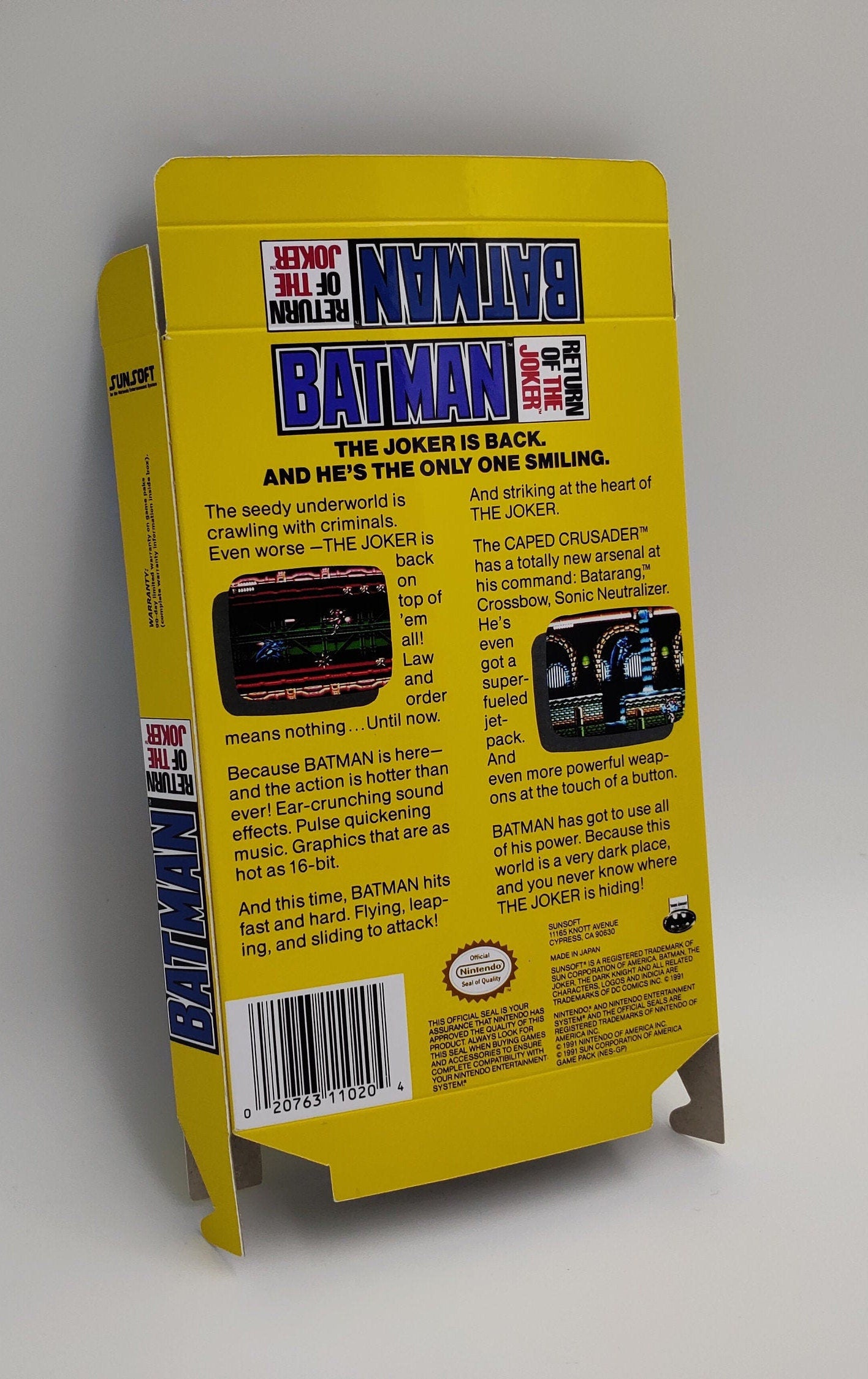 Batman: Return of the Joker - Box only - NES - NTSC or PAL - thick cardboard as in the original. Top Quality !