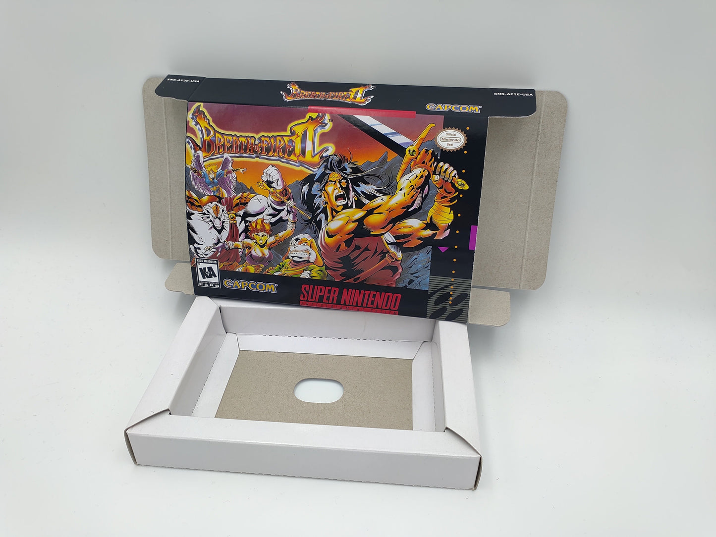 Breath of Fire 2 - box with inner tray option - NTSC or PAL - SNES - thick cardboard as in the original. Top Quality !!