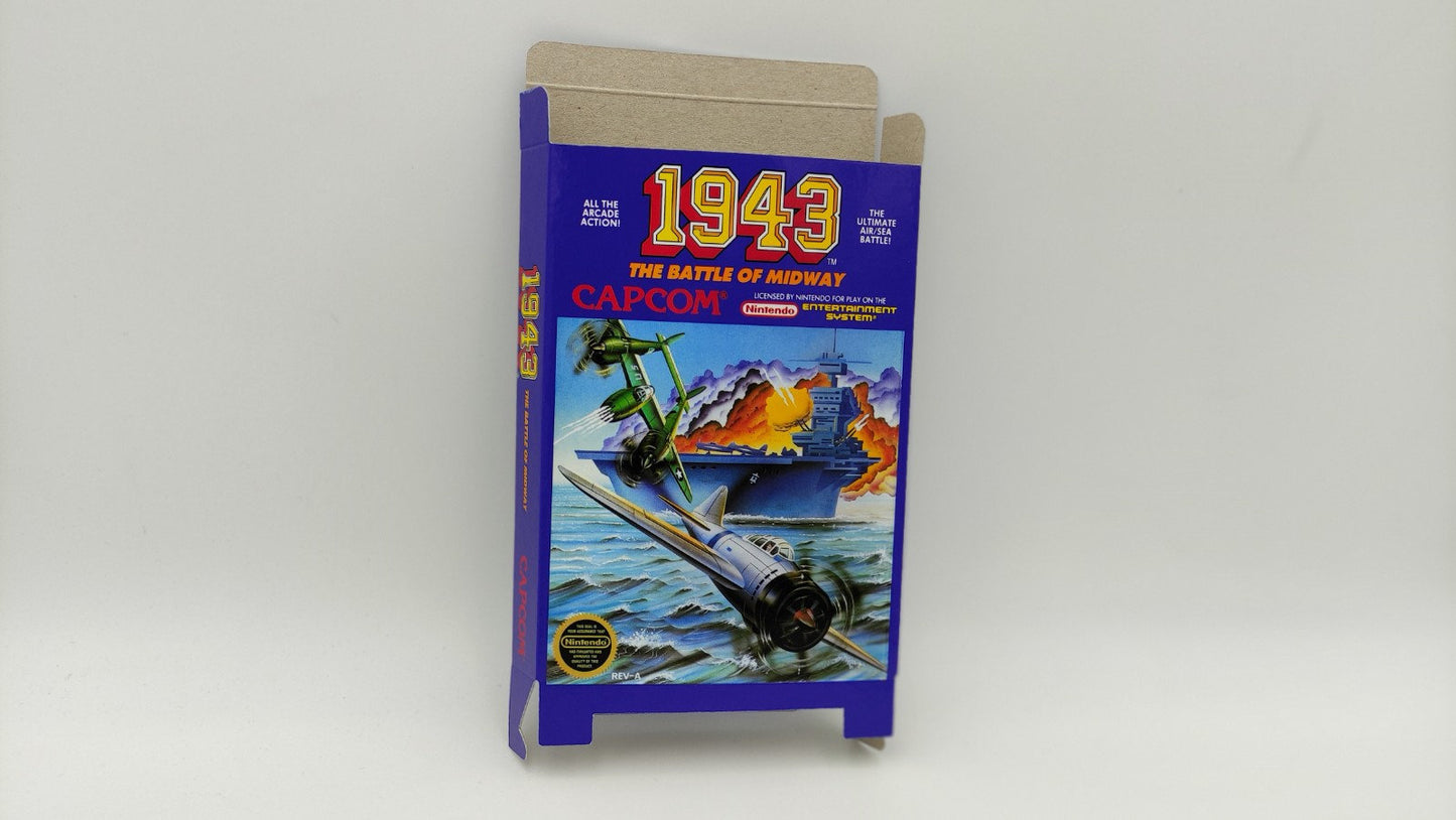 1943: The Battle of Midway - Box only - NES - thick cardboard as in the original. Top Quality !