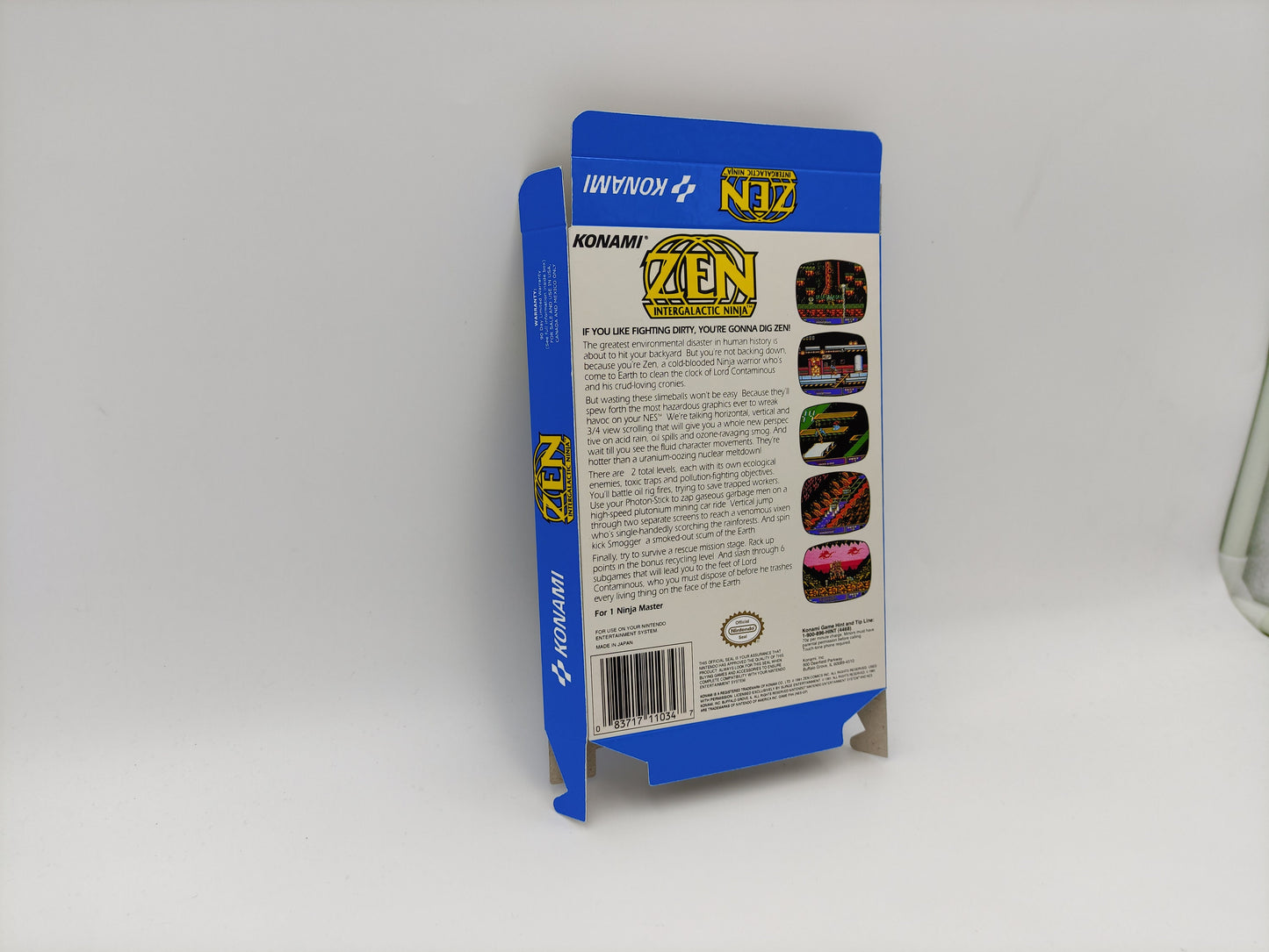 Zen: Intergalactic Ninja - Box Replacement, Dust Cover, Block - NES - thick cardboard as in the original. Top Quality !