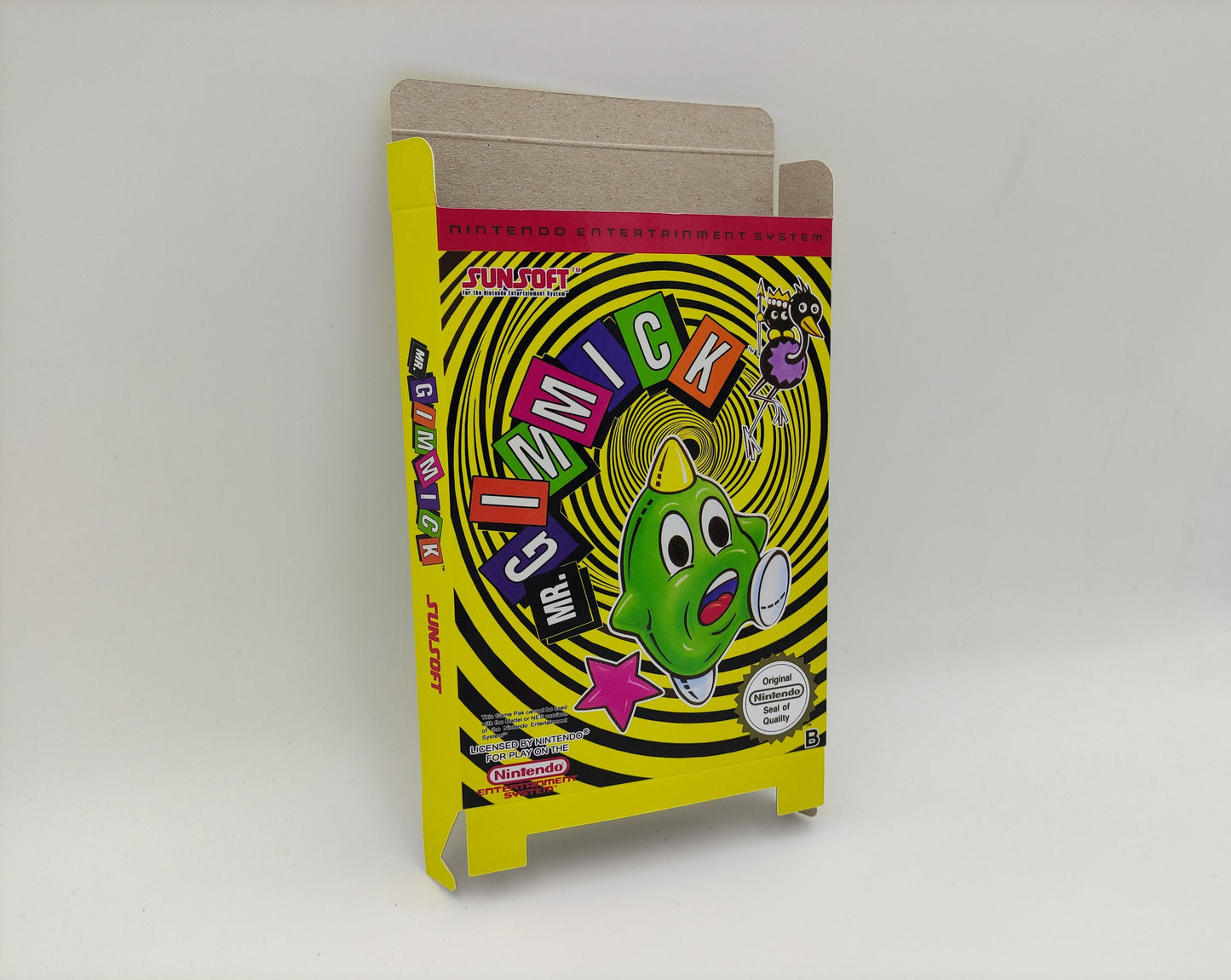 Mr. Gimmick - box replacement only - NES - thick cardboard as in the original. Top Quality !!