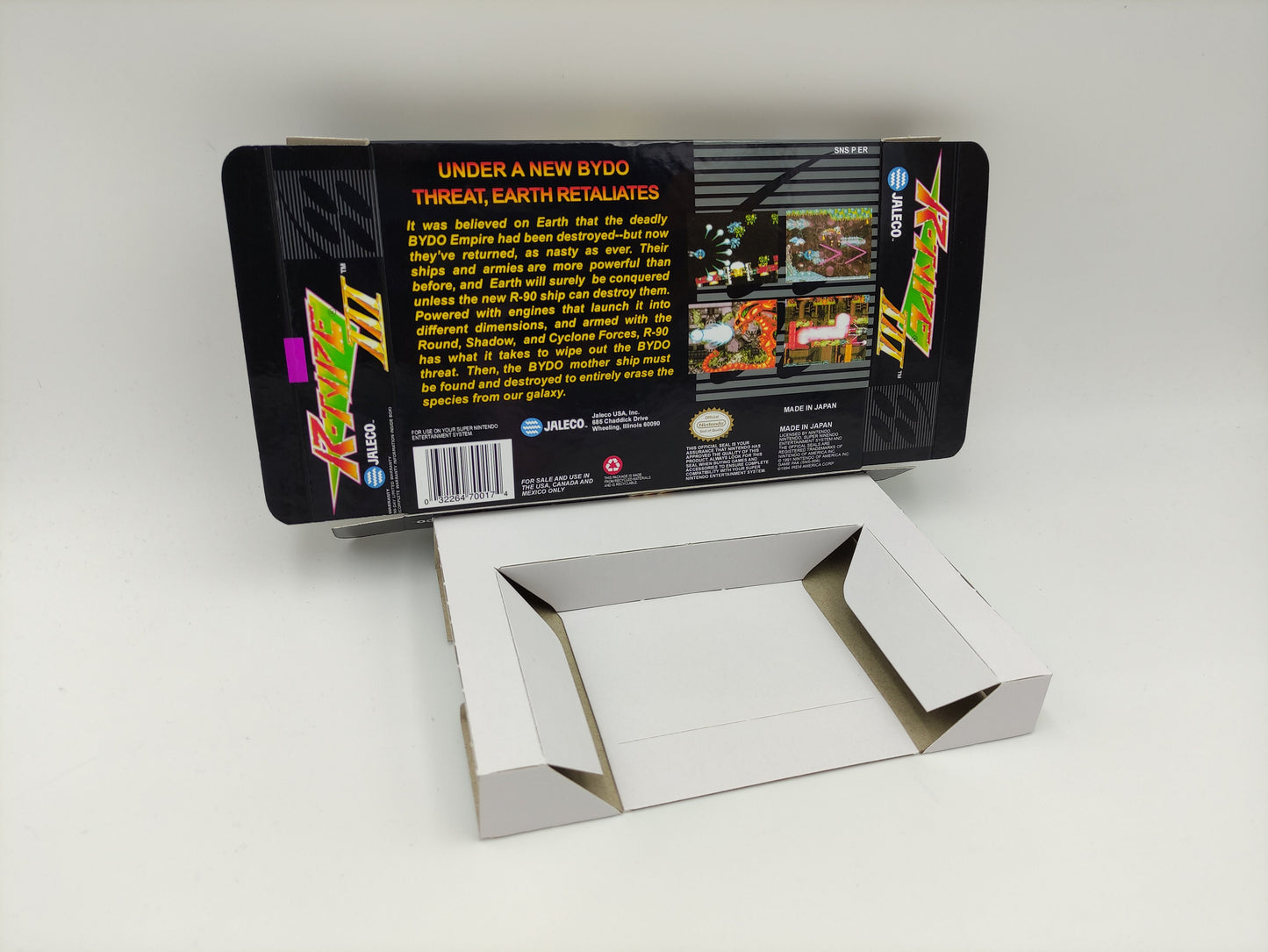 R-Type III The Third Lightning - PAL or Ntsc -box with inner tray option - SNES - thick cardboard as in the original. Top Quality !