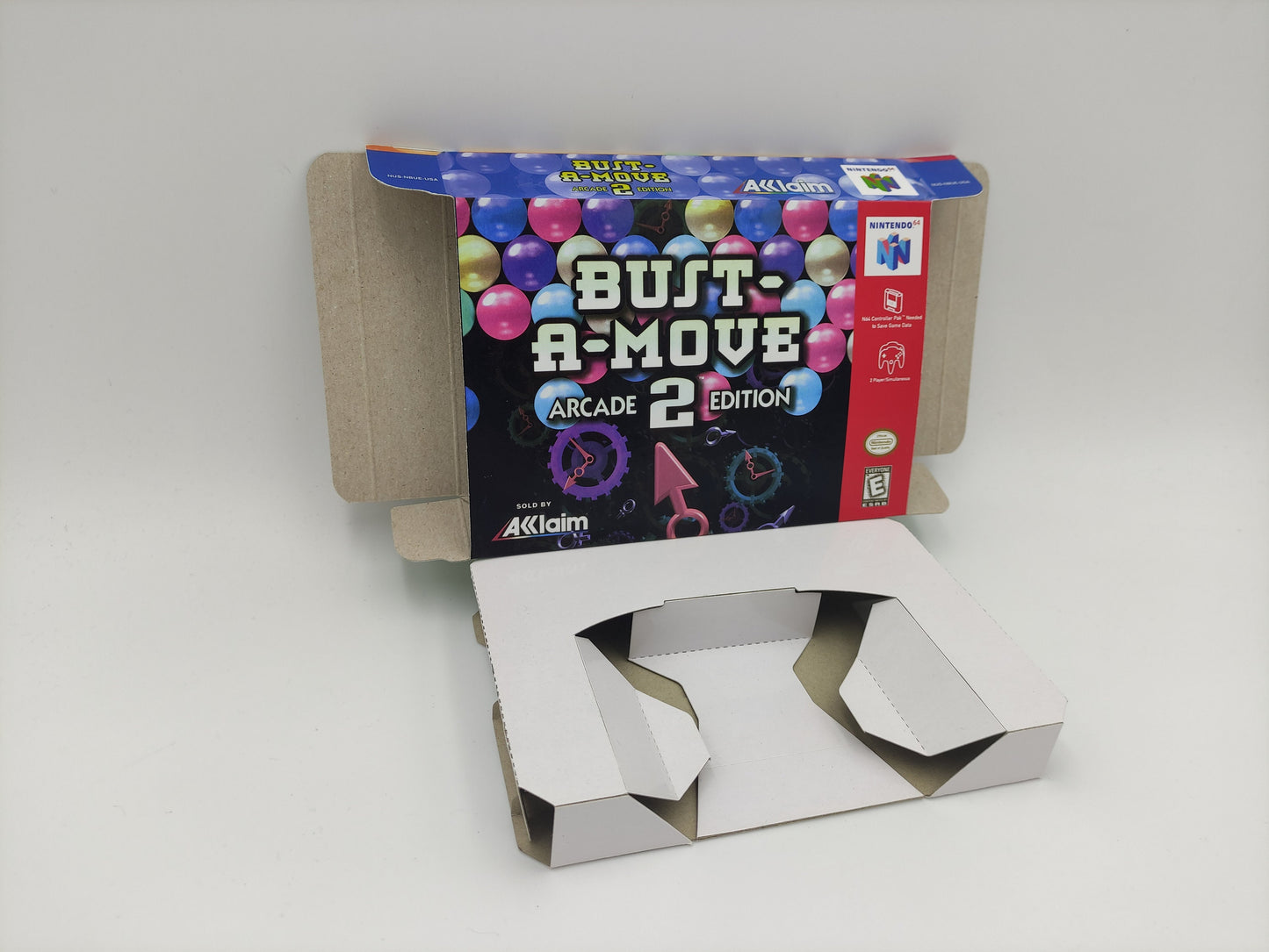 Bust A Move 2 Arcade Edition - box with inner tray option - PAL or NTSC - N64 - thick cardboard as in the original. Top Quality !!