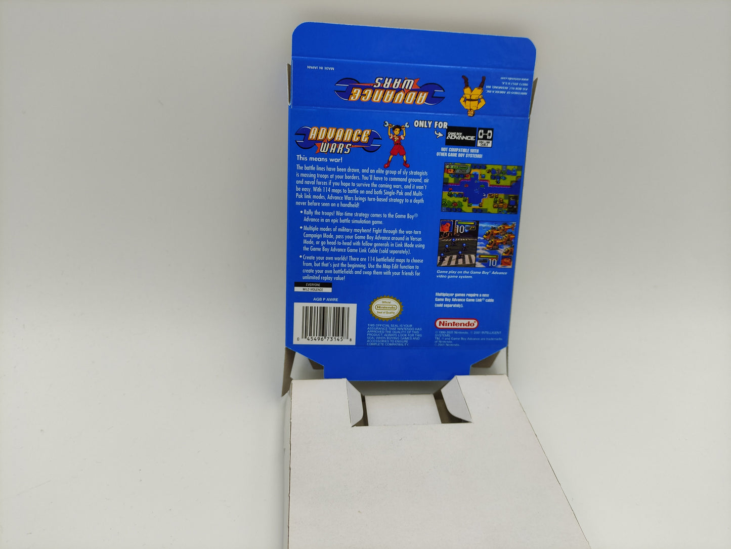 Advance Wars - GameBoy Advance - box with inner tray option - thick cardboard. Top Quality !!