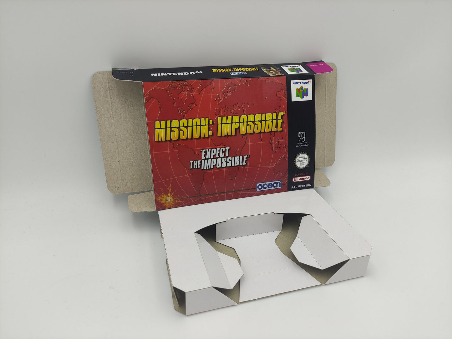 Mission Impossible - box with inner tray option - PAL, Australian PAL or NTSC - Nintendo 64/ N64 - thick cardboard. Top Quality !!