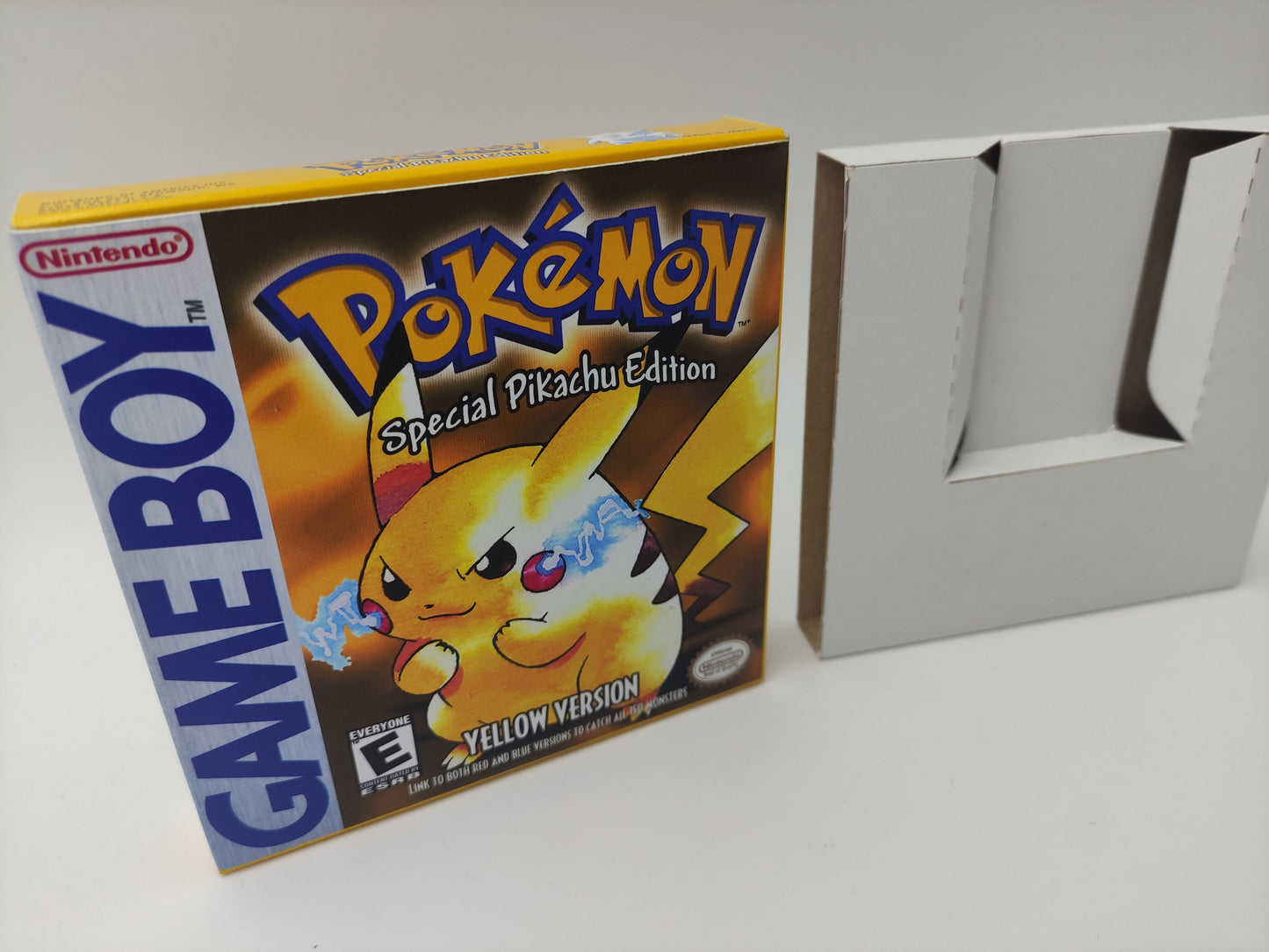 Pokemon Yellow - Box Replacement, Manual, Inner Tray - NTSC, PAL or Australian Pal - Game Boy/ GB - thick cardboard. Top Quality !!