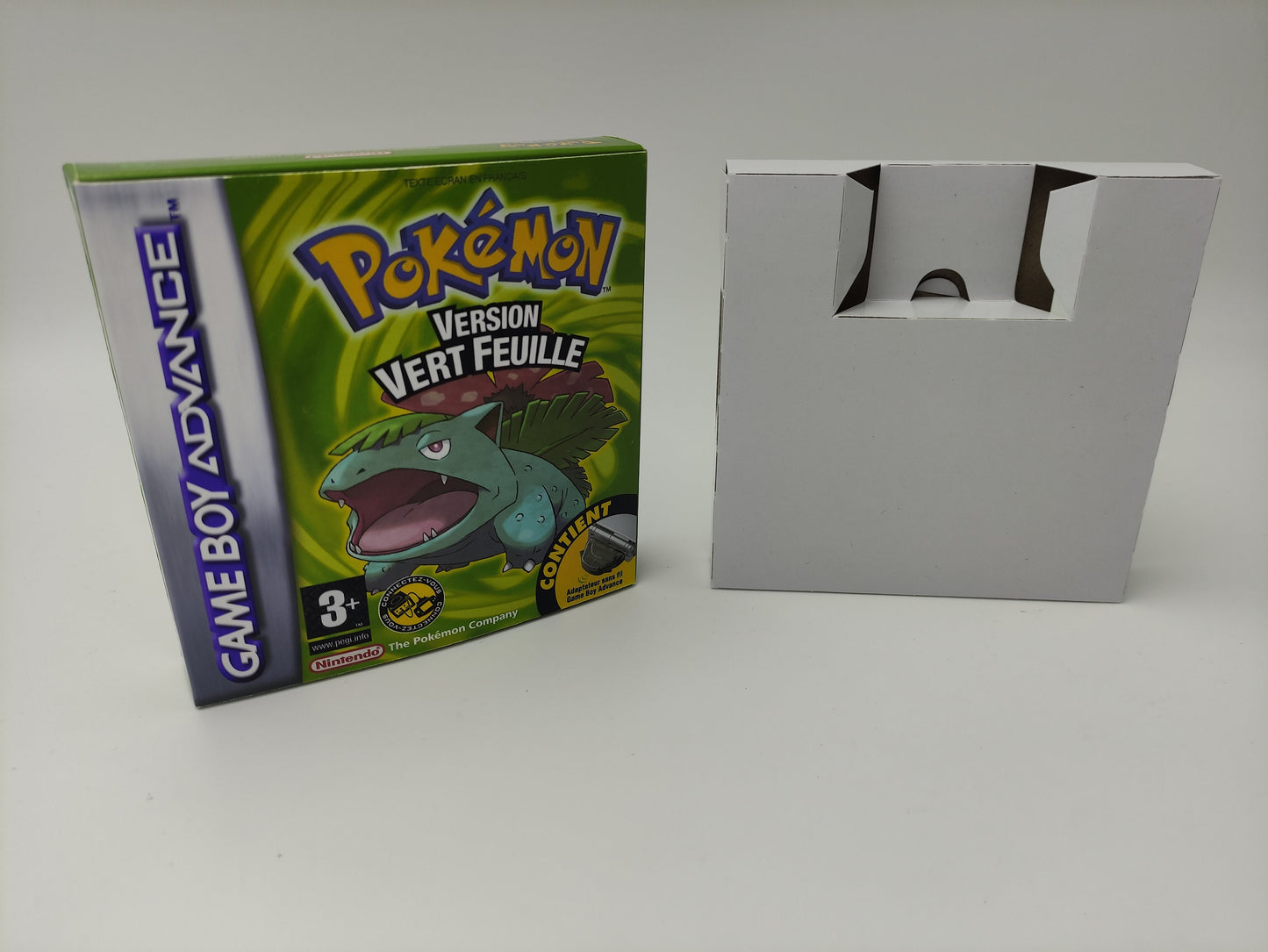 Pokemon Leaf Green - GameBoy Advance - box with inner tray option - PAL or NTSC - thick cardboard. Top Quality !!