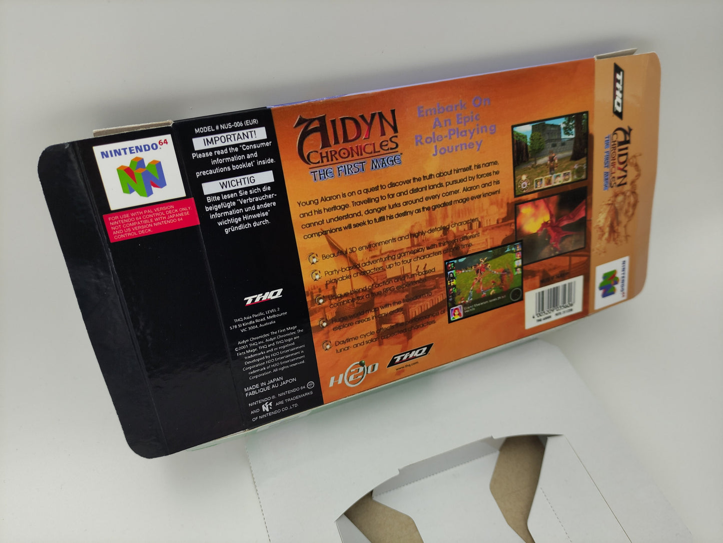 Aidyn Chronicles the first Mage - box with inner tray option - PAL, Australian PAL or NTSC - N64 - thick cardboard as in the original.