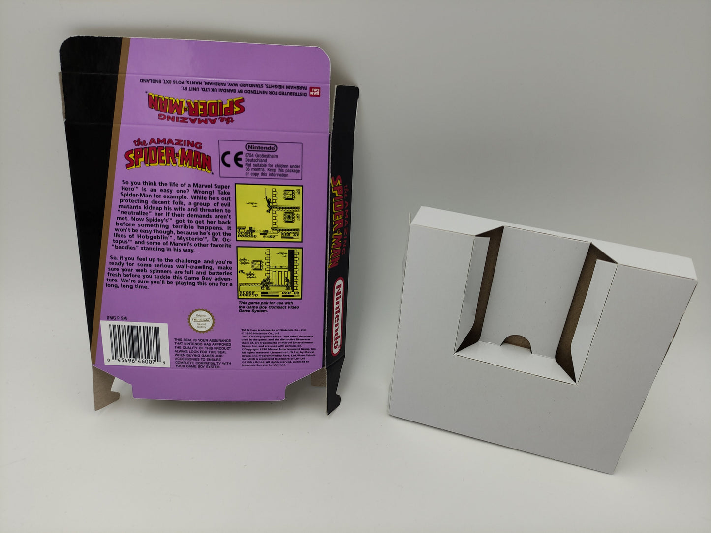 The Amazing Spider-Man - box with inner tray option - Game boy/ GB. Thick cardboard. HQ!