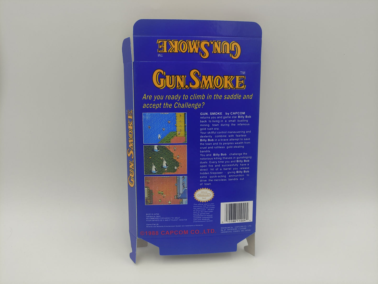 Gun.Smoke - Box only - NES - PAL - thick cardboard as in the original. Top Quality !