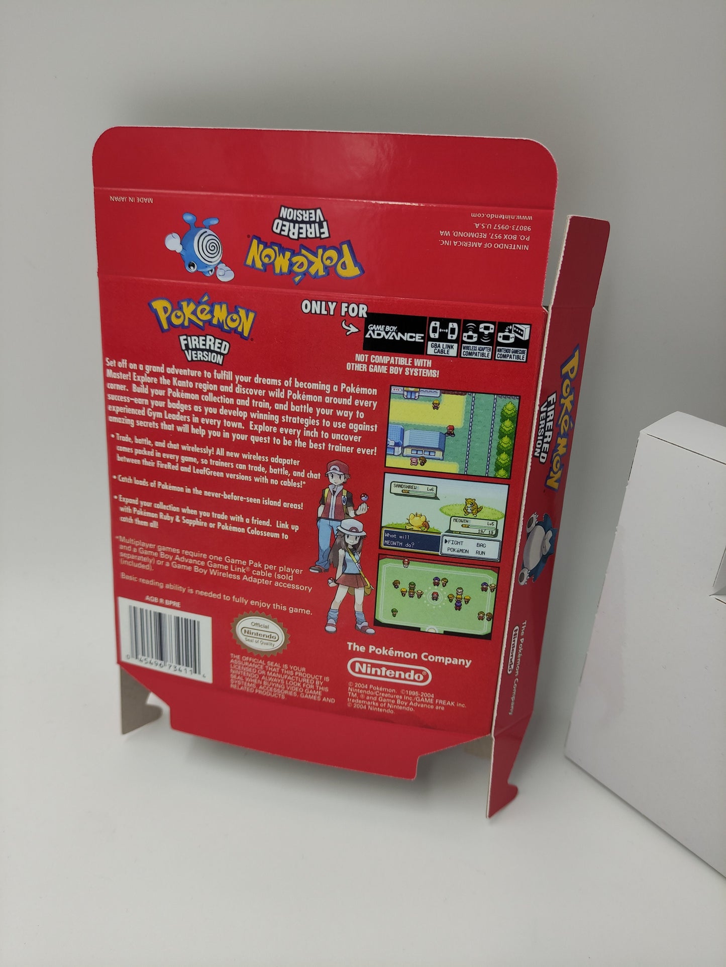 Pokémon FireRed Version - box with inner tray option - Game Boy Advance/ GBA - thick cardboard. Top Quality !!