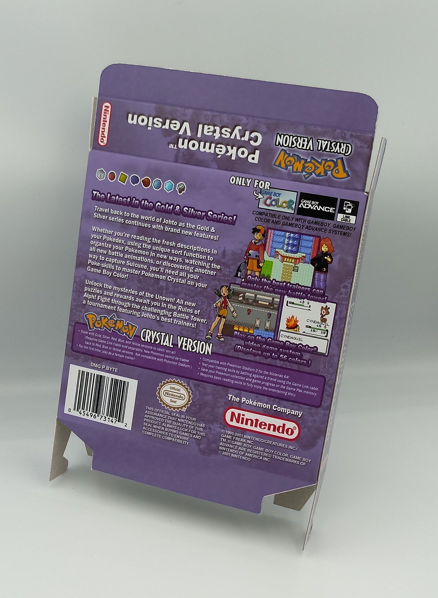 Pokemon Crystal - box with inner tray option - Game Boy Color/ GBC - thick cardboard.