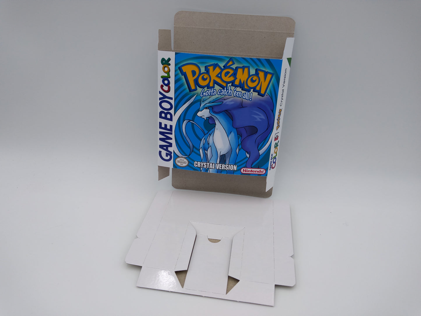 Pokemon Crystal - box with inner tray option - Game Boy Color/ GBC - thick cardboard.