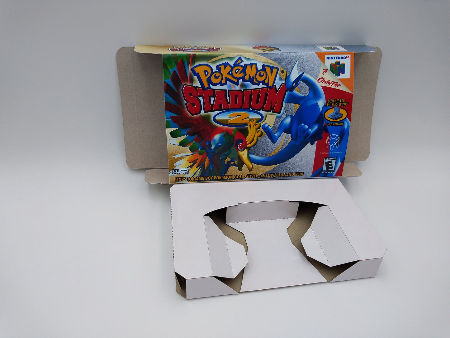 Pokemon Stadium 2 - PAL or NTSC - box with inner tray option - Nintendo 64 - thick cardboard as in the original. Top Quality !