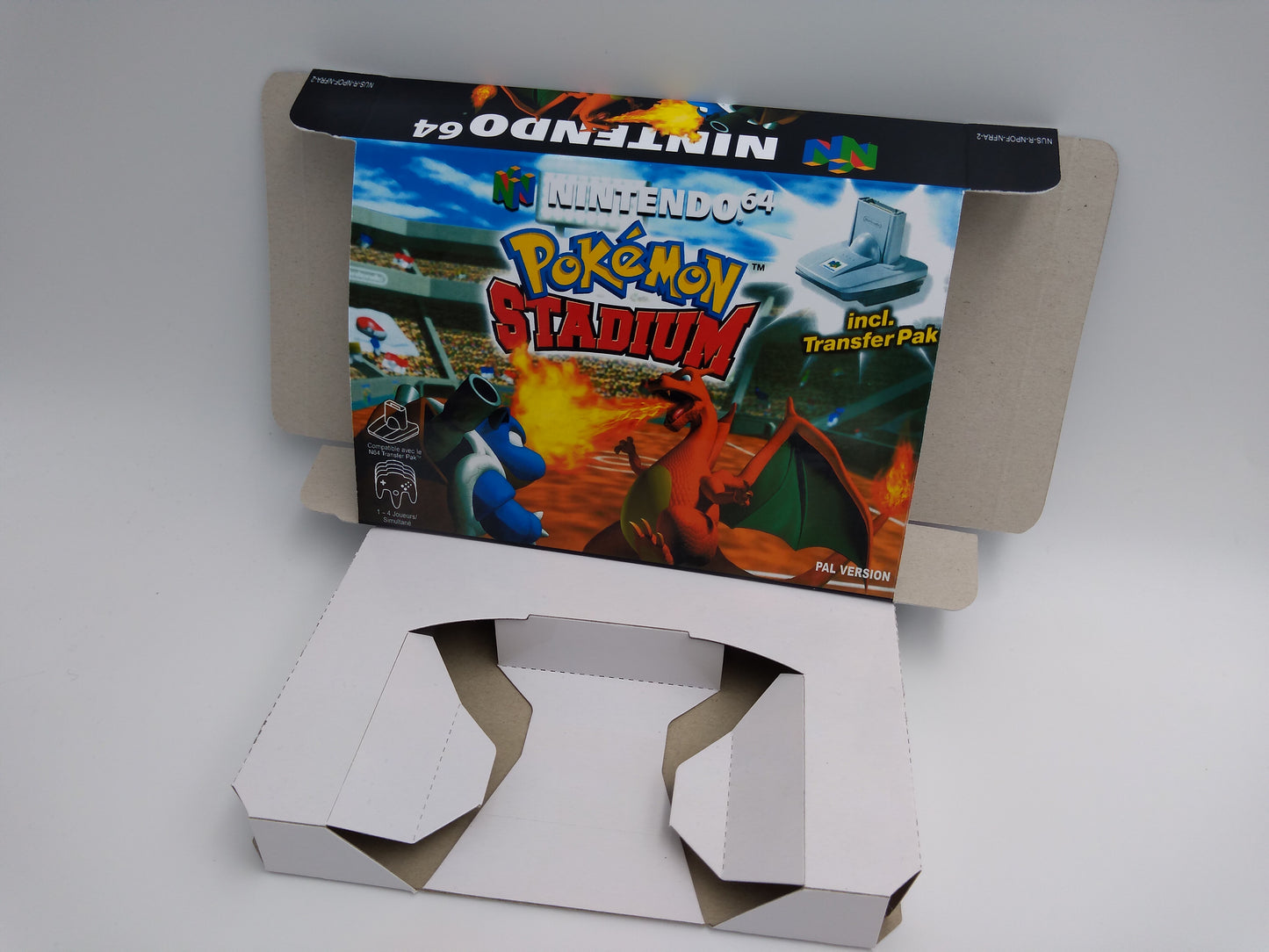 Pokemon Stadium - PAL - N64 - Big Box Replacement, Manual, Inner Tray - thick cardboard as in the original. Top Quality !!