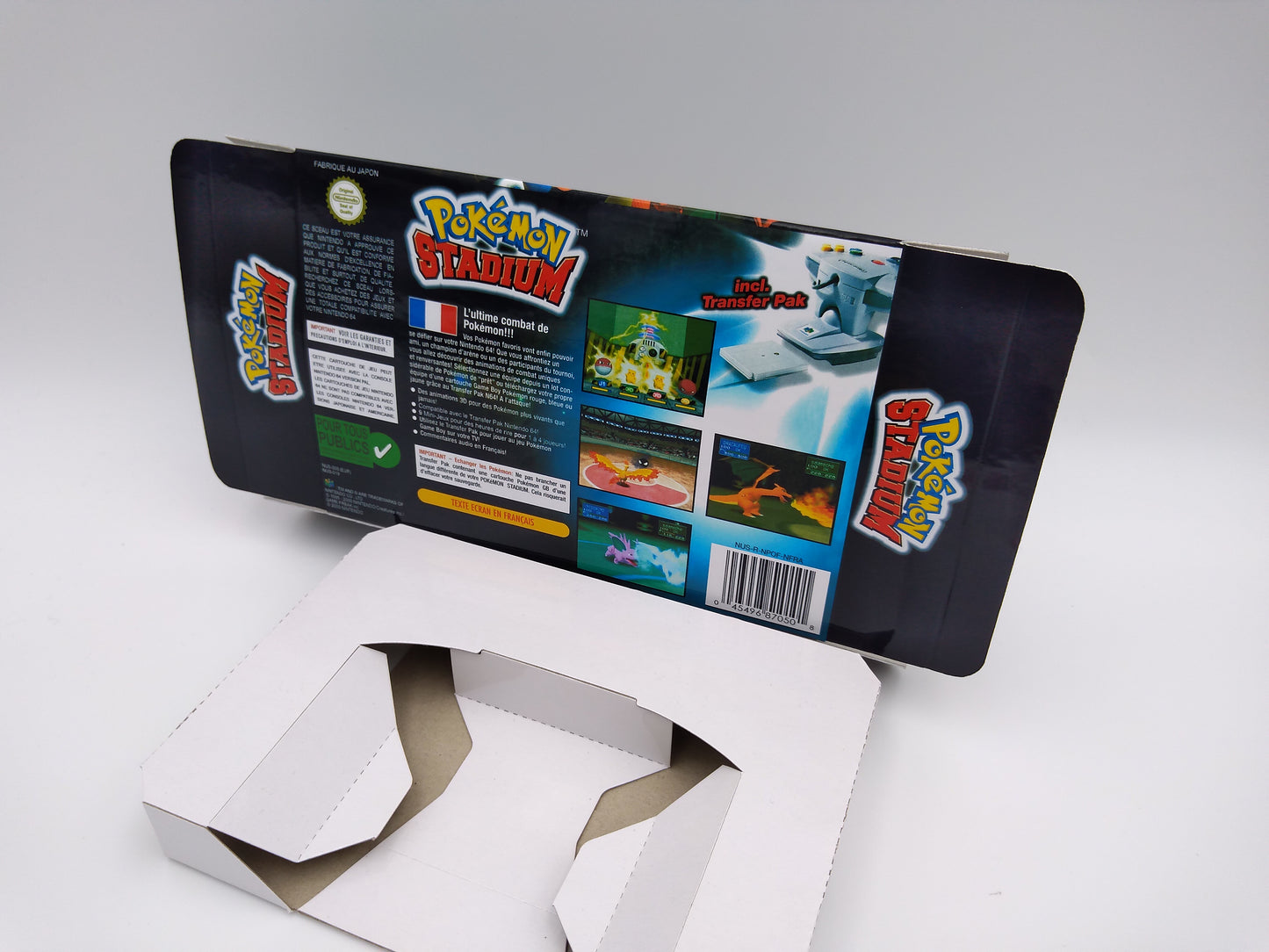 Pokemon Stadium - PAL - N64 - Big Box Replacement, Manual, Inner Tray - thick cardboard as in the original. Top Quality !!