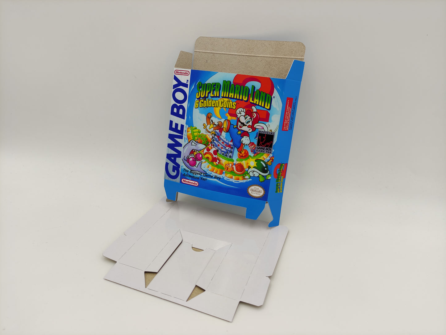 Super Mario Land 2 - Replacement Box, Manual, inner tray - Game Boy/ GB - PAL or NTSC. thick cardboard. Top Quality !!