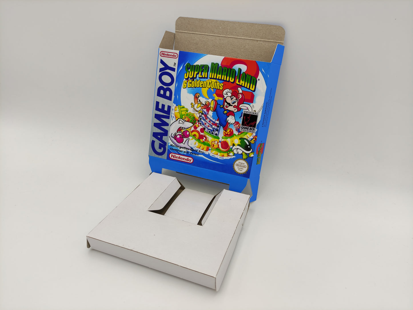 Super Mario Land 2 - Replacement Box, Manual, inner tray - Game Boy/ GB - PAL or NTSC. thick cardboard. Top Quality !!