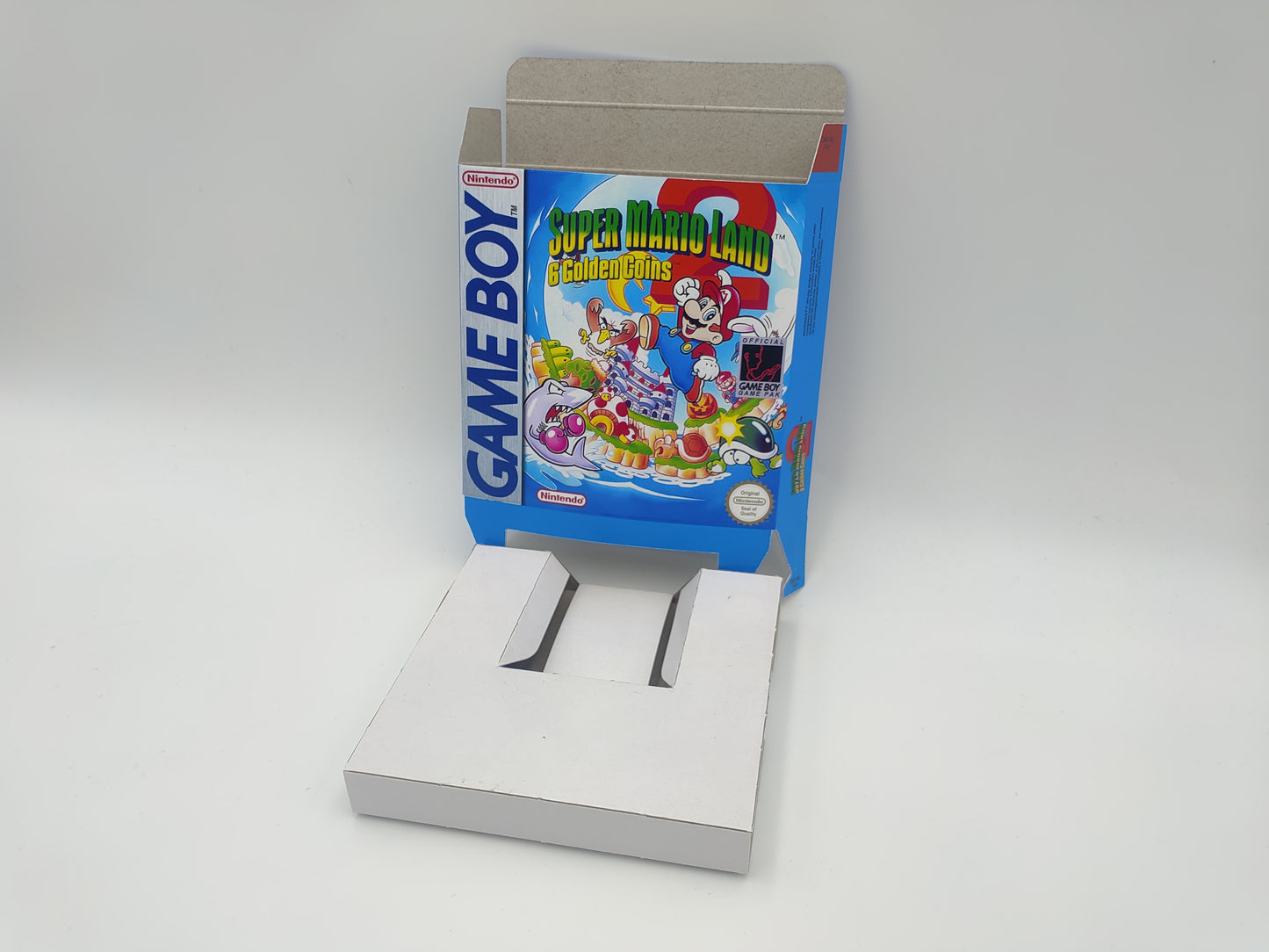 Super Mario Land 2 - Replacement Box, Manual, inner tray - Game Boy/ GB - PAL or NTSC. thick cardboard. Top Quality !!