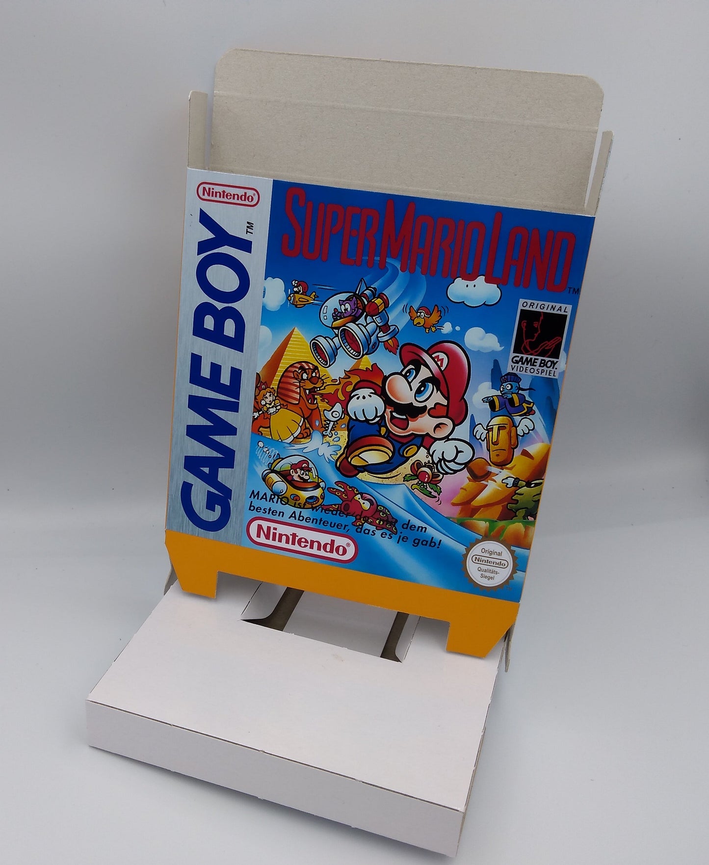 Super Mario Land - Box Replacement, Manual, Inner Tray - PAL or NTSC - Game Boy/ GB - thick cardboard. Top Quality !!