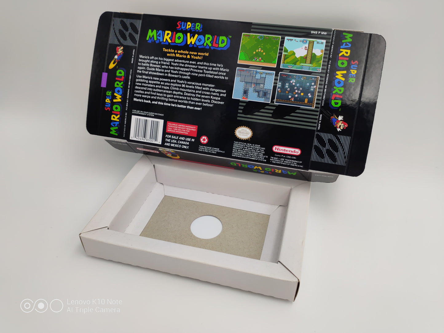 Super Mario World - NTSC or PAL - box replacement with inner tray option - SNES - thick cardboard as in the original. HQ!