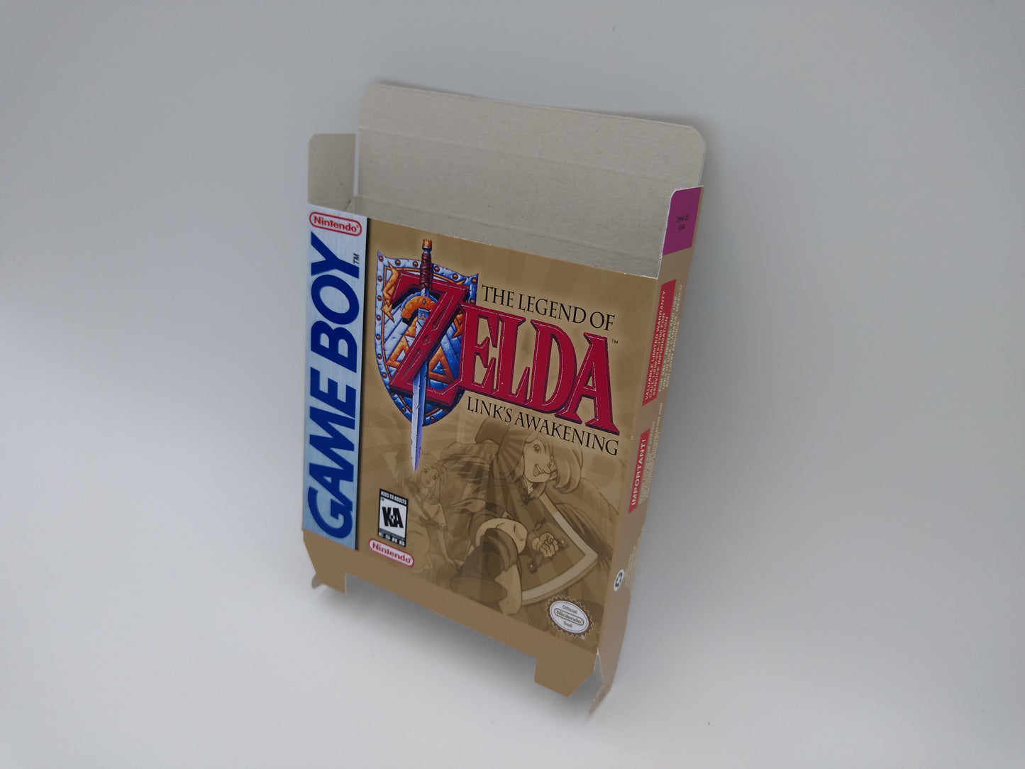 The Legend of Zelda Link's Awakening - Replacement Box, Manual, Inner Tray - Game Boy/ GB - PAL or NTSC - thick cardboard. Top Quality !!