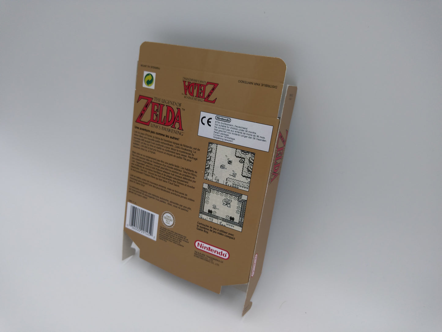 The Legend of Zelda Link's Awakening - Replacement Box, Manual, Inner Tray - Game Boy/ GB - PAL or NTSC - thick cardboard. Top Quality !!