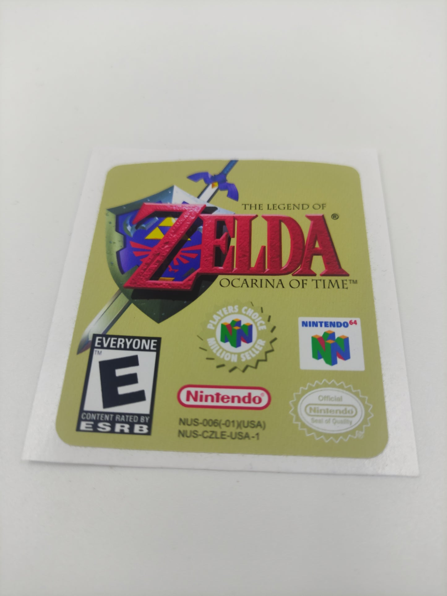 The Legend of Zelda Ocarina of Time - Label/ Sticker for Nintendo 64 cartridge - replacement.