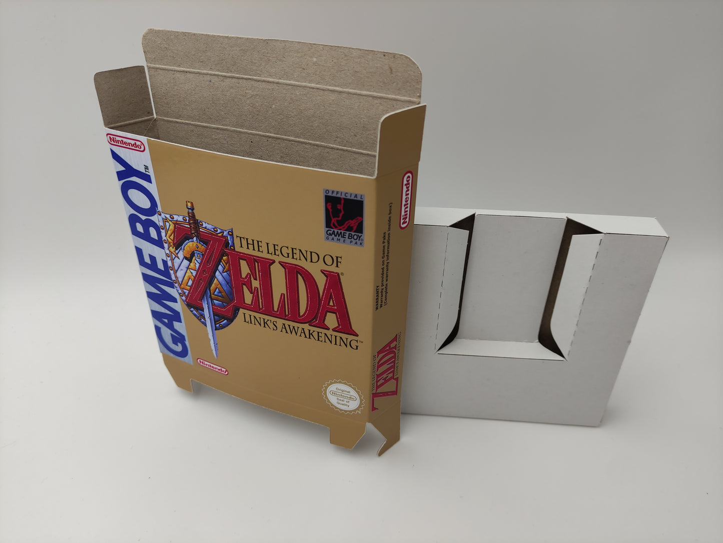 The Legend of Zelda Link's Awakening - Replacement Box, Manual, Inner Tray - Game Boy/ GB - PAL or NTSC - thick cardboard. Top Quality !!