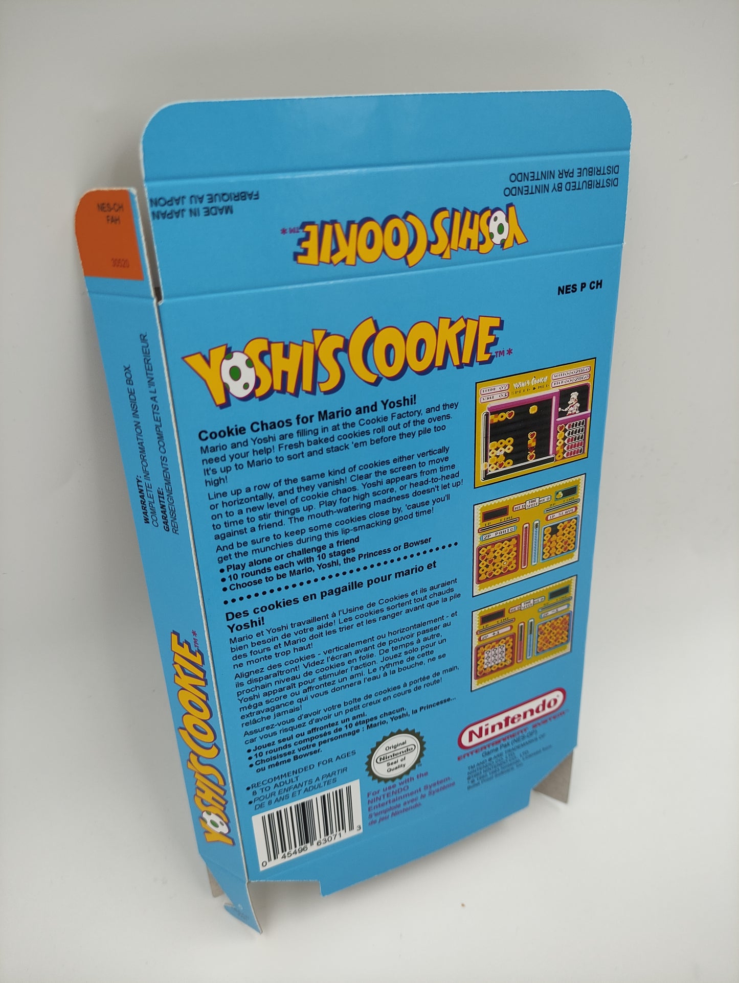 Yoshi's Cookie - Box Replacement, Dust Cover, Block - NES - thick cardboard as in the original. Top Quality !