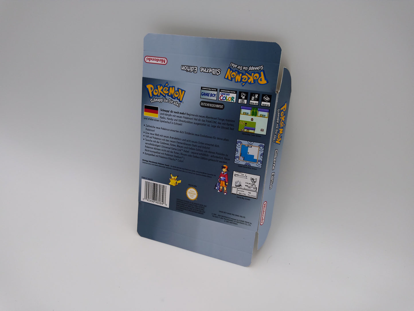 Pokemon Silver - NTSC or PAL - Replacement box, manual, inner tray - Game Boy Color/ GBC - thick cardboard. Top Quality !!