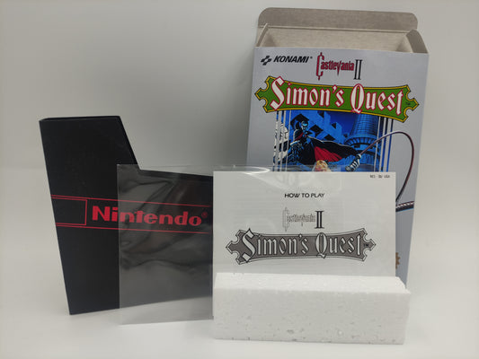 Castlevania II: Simon's Quest - Box, Manual, Dust Cover, Block - NES - NTSC or pal - thick cardboard as in the original.