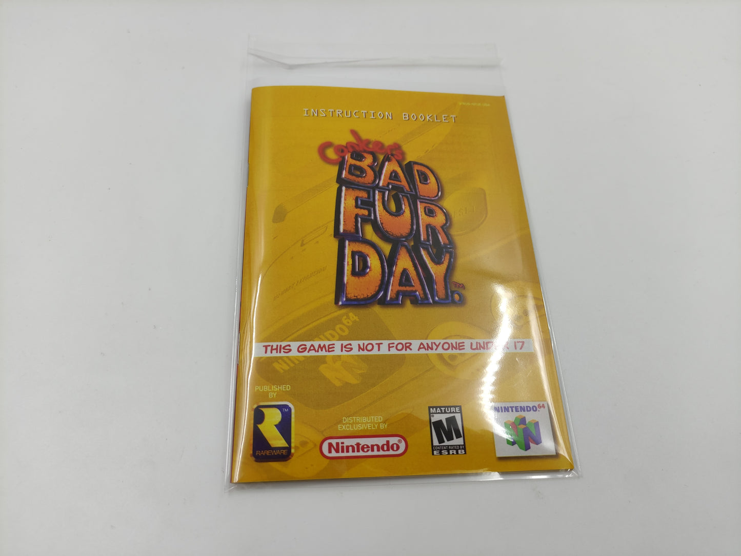 Conker Bad Fur Day - Box Replacement, Manual, Inner tray - PAL, Australian PAL or NTSC - Nintendo 64/ N64 - thick cardboard as in the original.