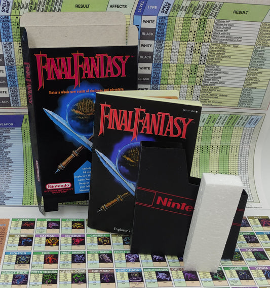 Final Fantasy - NES - NTSC or PAL - Box Replacement, Manual, Map, Dust Cover, Block. Top Quality !