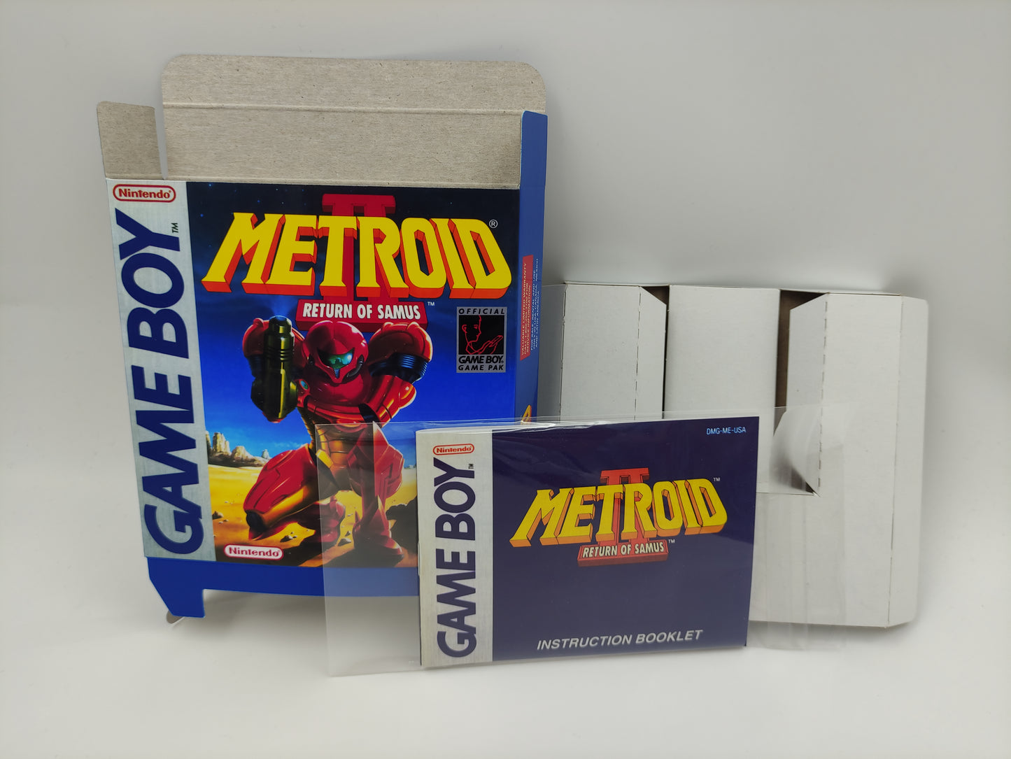 Metroid 2/ Metroid II - Replacement Box, Manual, Inner Tray - Game Boy/ GB - PAL or NTSC - thick cardboard - Top Quality !