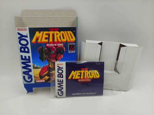 Metroid 2/ Metroid II - Replacement Box, Manual, Inner Tray - Game Boy/ GB - PAL or NTSC - thick cardboard - Top Quality !