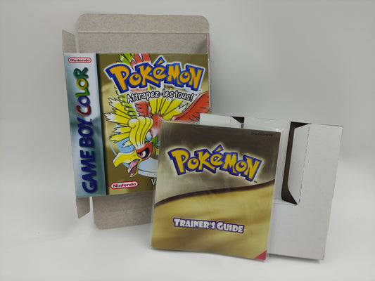 Pokemon Gold - Replacement Box, Manual, Inner Tray - NTSC or PAL - Game Boy Color/ GBC - thick cardboard.