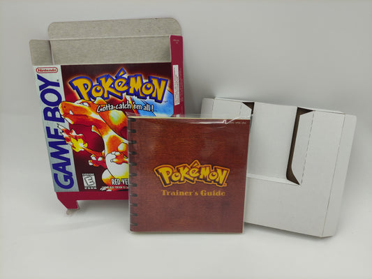 Pokemon Red - Replacement Box, Manual, Tray  - NTSC, PAL or Australian Pal region - Game Boy/ GB - thick cardboard. Top Quality !!