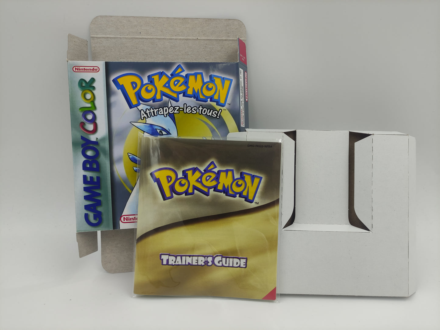 Pokemon Silver - NTSC or PAL - Replacement box, manual, inner tray - Game Boy Color/ GBC - thick cardboard. Top Quality !!