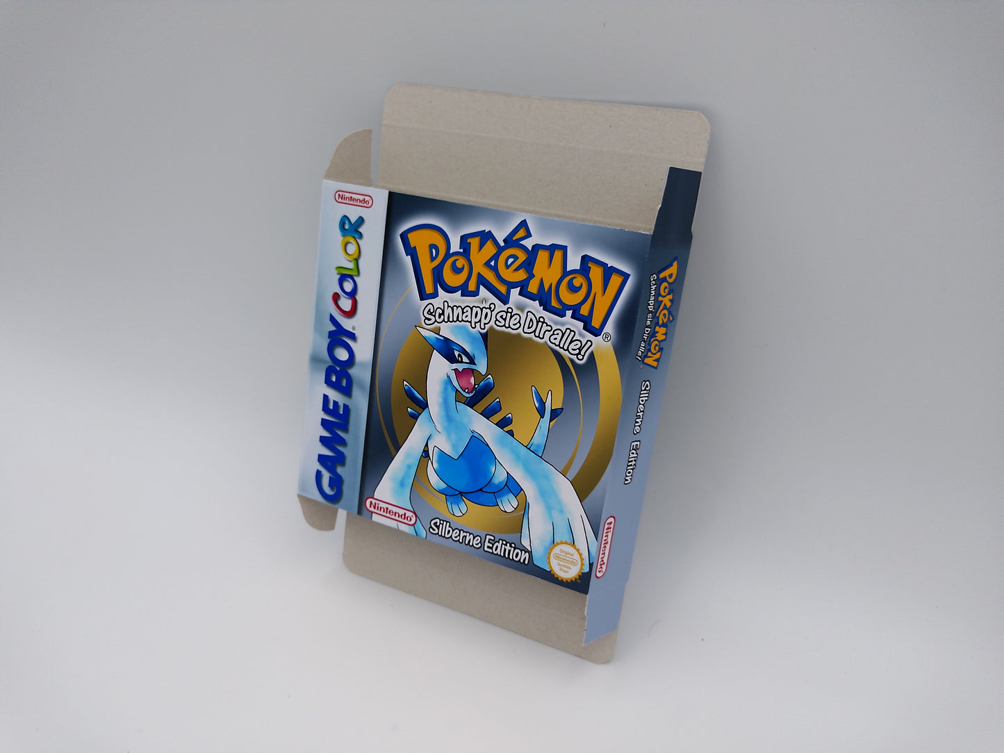 Pokemon Silver - NTSC or PAL - Replacement box, manual, inner tray - Game Boy Color/ GBC - thick cardboard. Top Quality !!