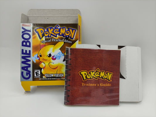 Pokemon Yellow - Box Replacement, Manual, Inner Tray - NTSC, PAL or Australian Pal - Game Boy/ GB - thick cardboard. Top Quality !!