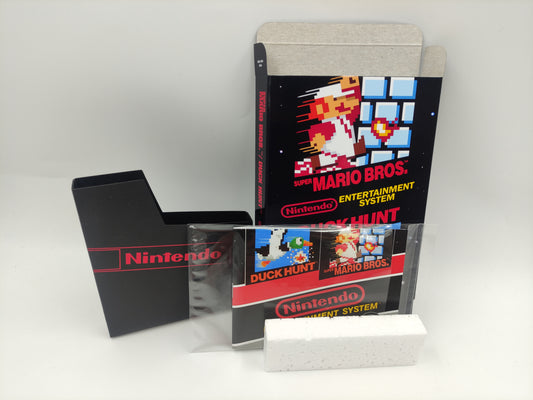 Super Mario Bros./ Duck Hunt. - Replacement Box, Manual, Dust cover, Block - NES - NTSC or PAL - thick cardboard as in the original. Top Quality !