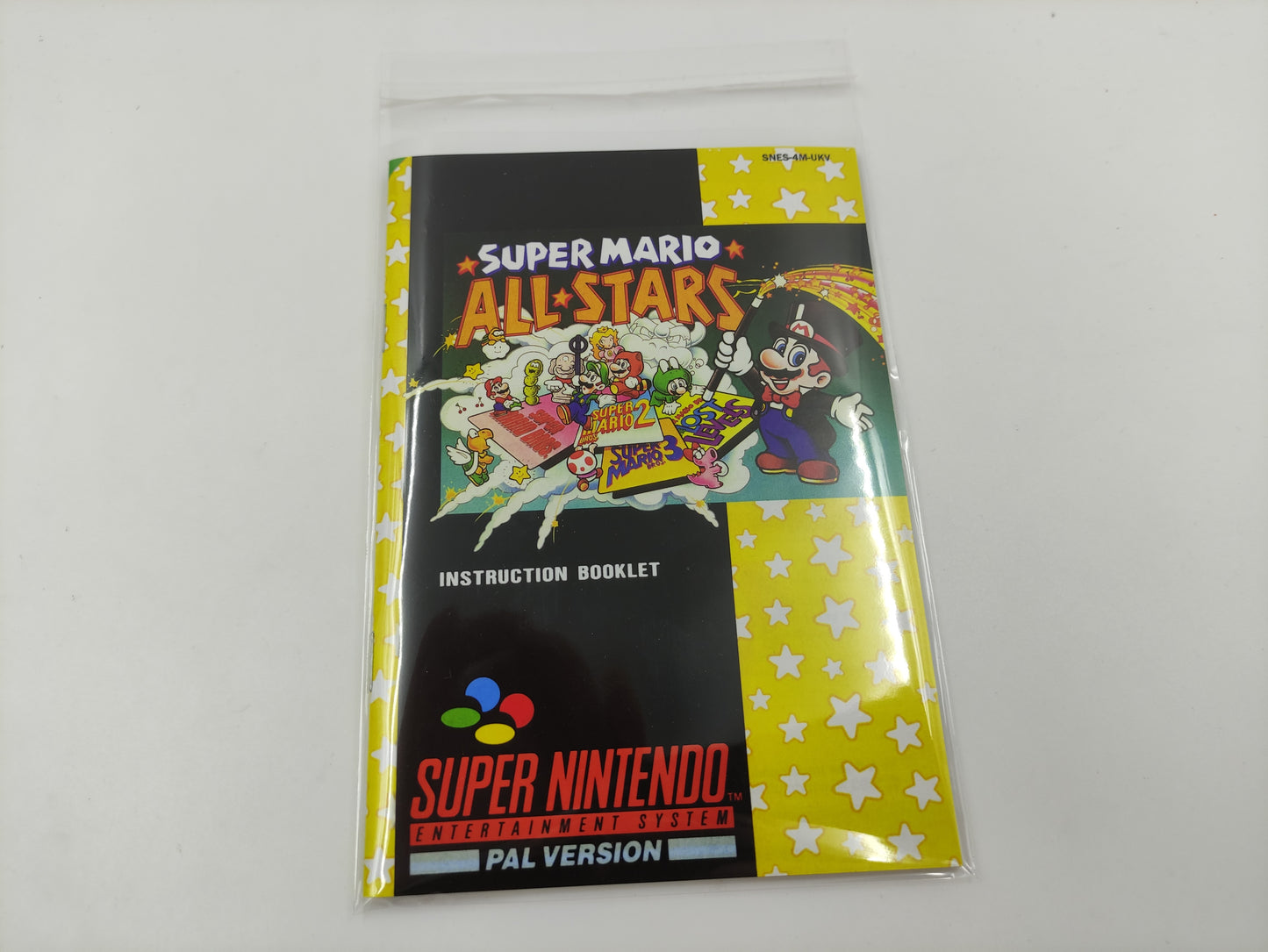 Super Mario All Stars - NTSC or PAL - Replacement Box, Manual, Inner Tray - SNES - thick cardboard as in the original. Top Quality !