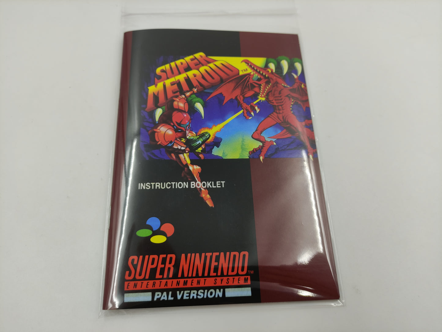 Super Metroid - Box Replacement, Manual, Inner Tray - PAL or NTSC - SNES - thick cardboard as in the original. Top Quality !