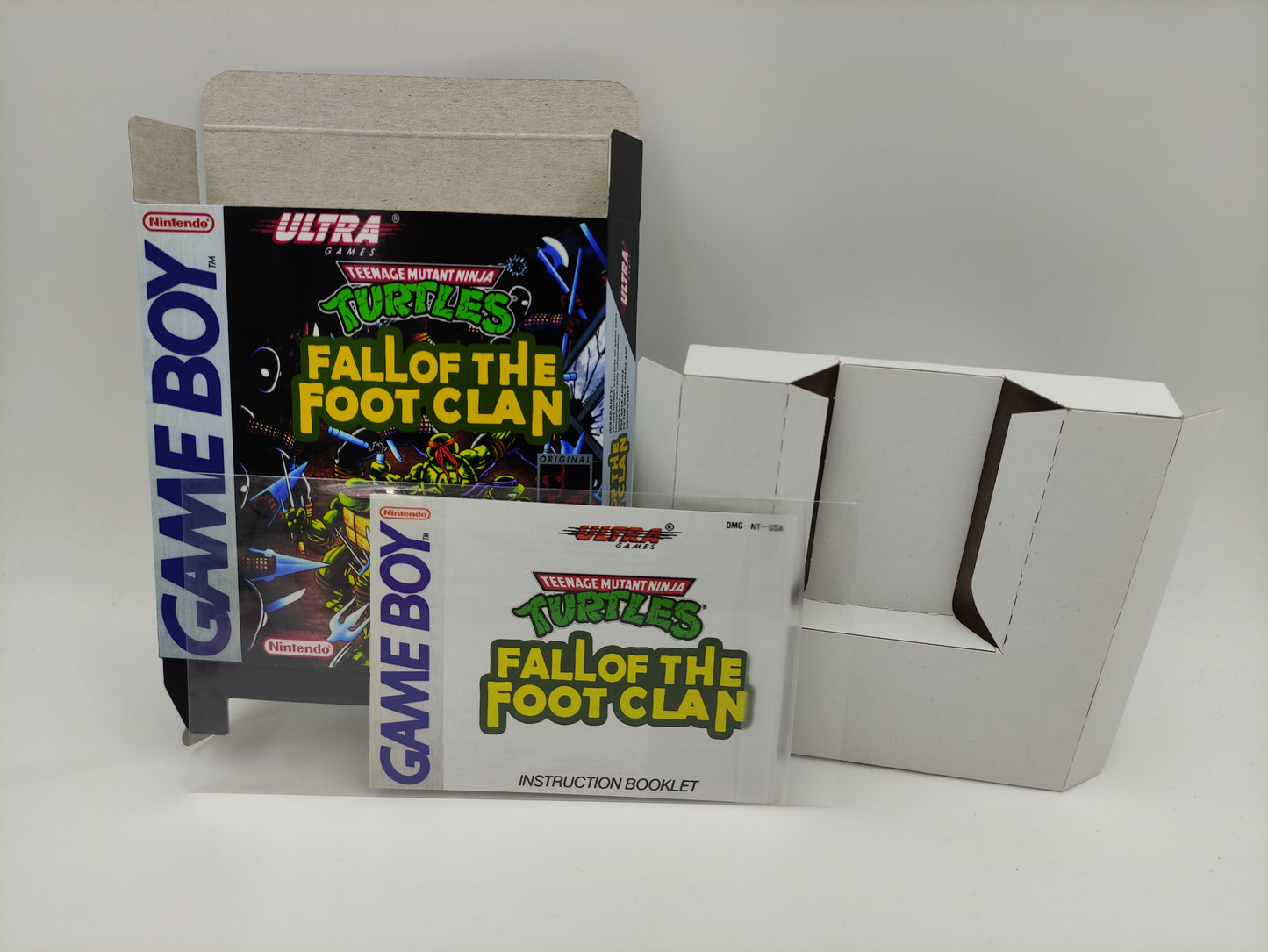 Teenage Mutant Ninja Turtles: Fall of The Foot Clean - Replacement Box, Manual, Inner Tray - Game Boy/ GB - PAL or NTSC - Top Quality !!