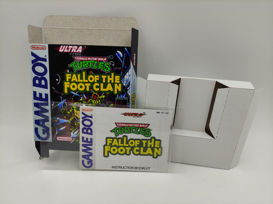 Teenage Mutant Ninja Turtles: Fall of The Foot Clean - Replacement Box, Manual, Inner Tray - Game Boy/ GB - PAL or NTSC - Top Quality !!