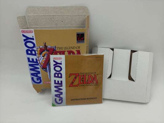 The Legend of Zelda Link's Awakening - Replacement Box, Manual, Inner Tray - Game Boy/ GB - PAL or NTSC - thick cardboard. Top Quality !!